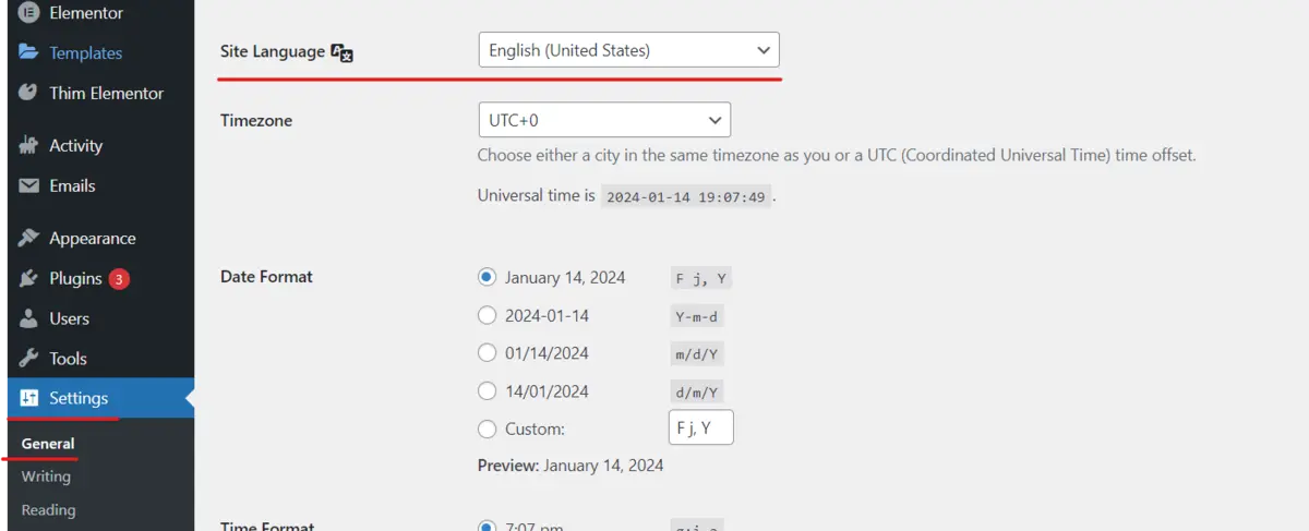 LearnPress Translation Site Language