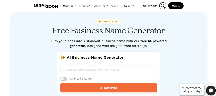 Top 7 Free AI Business Name Generators (Tested & Reviewed) 14 LegalZoom
