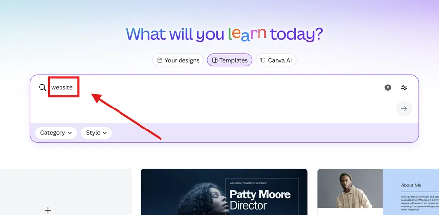 Browse the available options and select a layout 