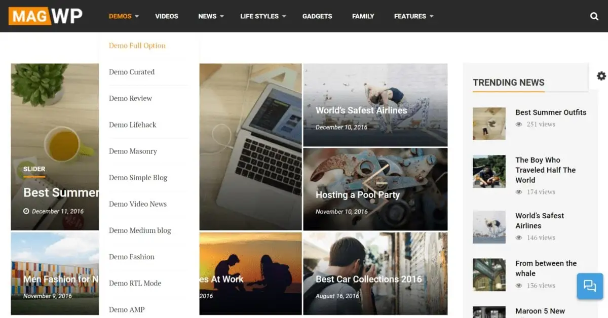 Best free wordpress magazine theme MagWP Demo