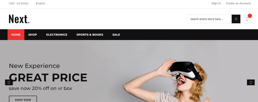 Top 8 Best Free Magento 2 Themes 11 Next – Responsive Electronics Free Magento 2 Theme