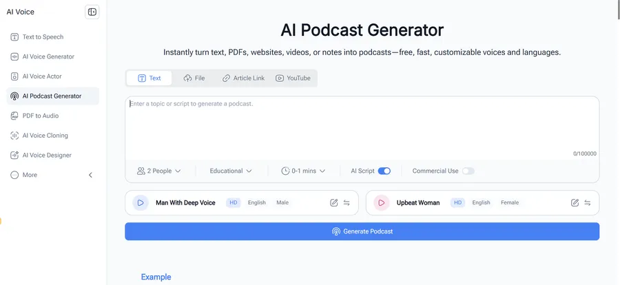 6+ Best AI Podcast Generators 7 NoteGPT AI Podcast Generator