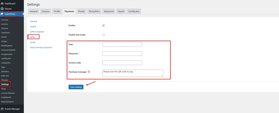 How To Use QPay in Eduma: A Complete Guide 12 QPay Settings