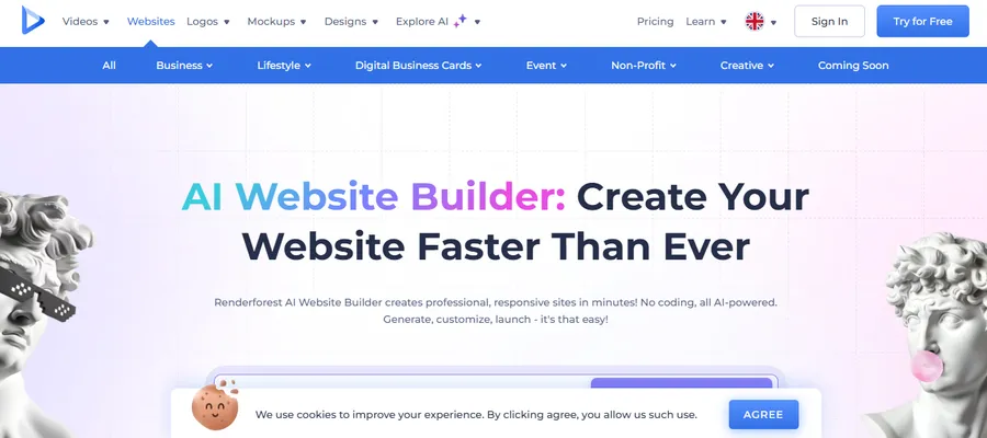 7+ Best Free AI Website Generators 13 Renderforest