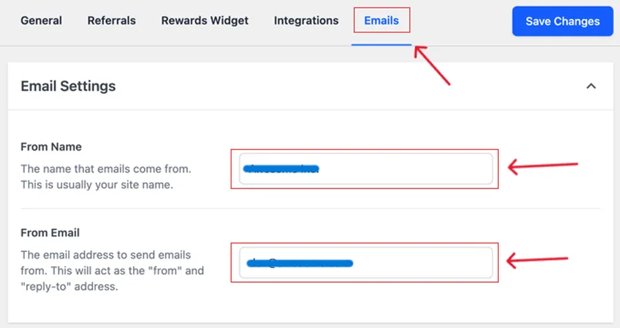 rewardswp email settings