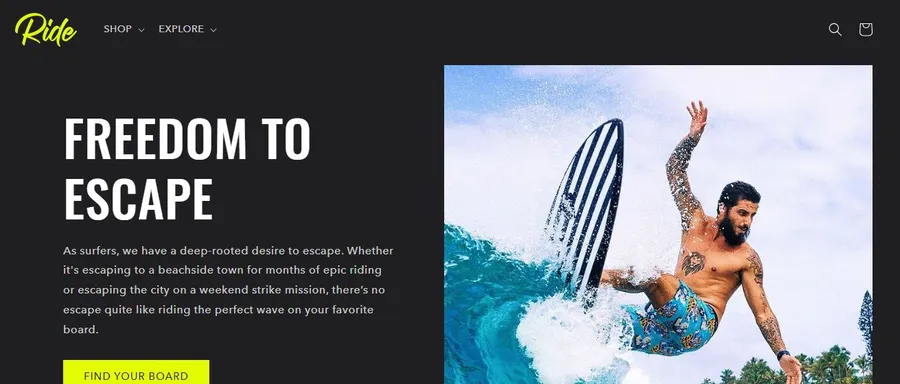 TOP 20 Best Free Shopify Themes for Online Store 29 Ride Free Shopify Theme