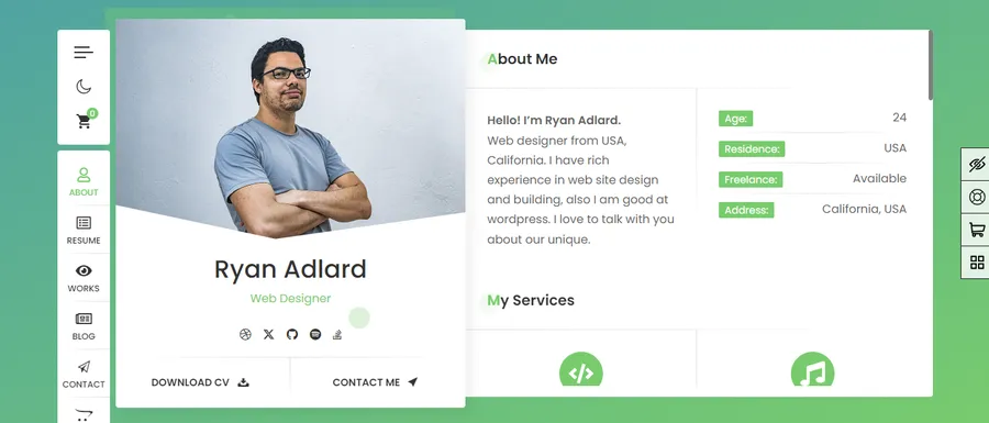 7+ Best Free and Paid WordPress Resume Themes 8 RyanCV