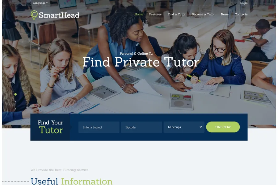 10 Best Language Learning WordPress Theme Selections 22 SmartHead