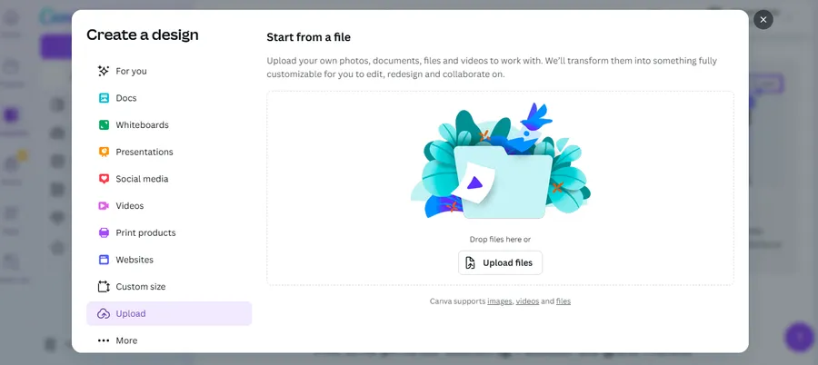 Edit Your Photos with Canva Photo Editor for Free 6 Upload Files in Canva