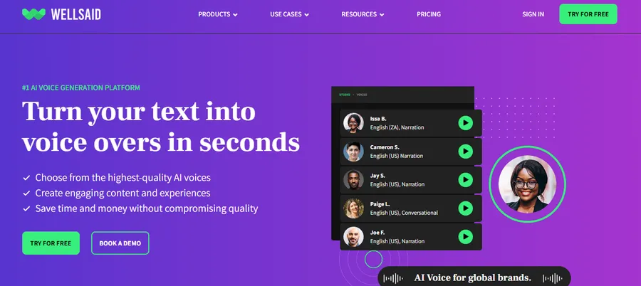 6+ Best AI Voice Generators: AI Text-To-Speech 9 Wellsaidlabs