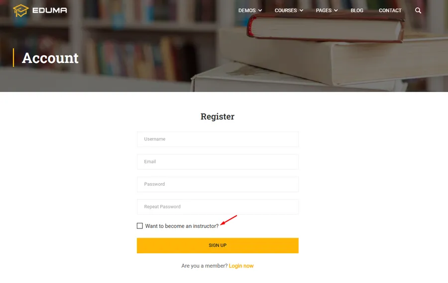 How to Easily Remove the 'Become an Instructor' Part from Eduma? 4 Become an Instructor Checkbox