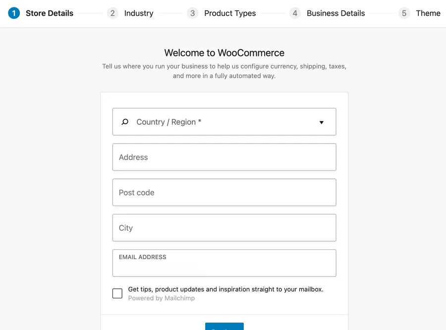 WooCommerce Setup