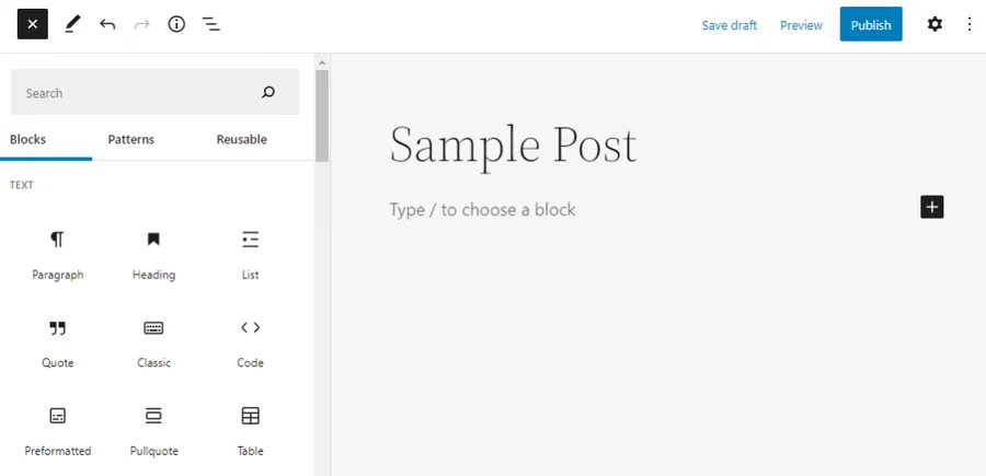 WordPress Block Inserter