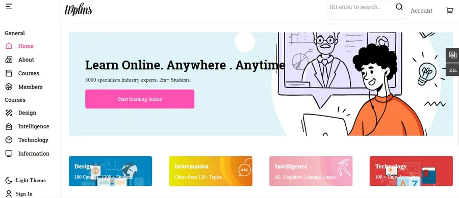 7 Best Video Course WordPress Themes To Sell Lessons 12 WPLMS
