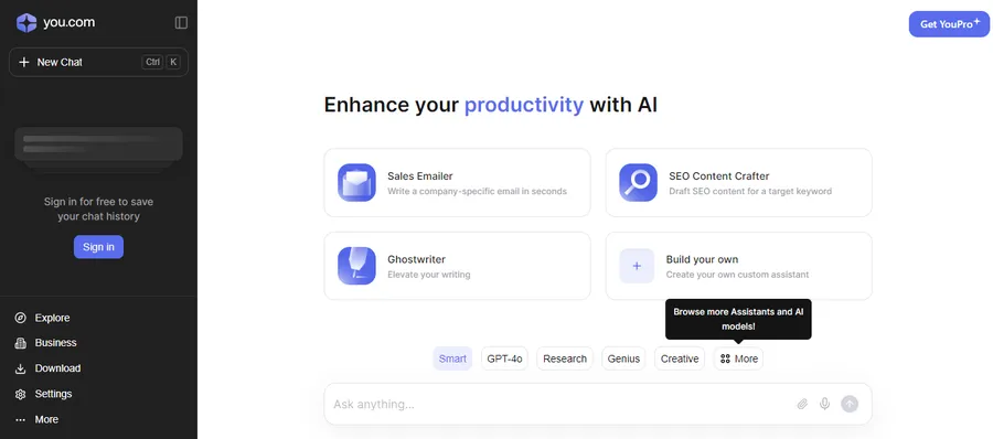 6+ Top AI Search Engine Tools 8 You.com