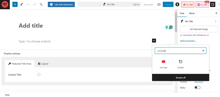 How To Embed YouTube Video in WordPress: 2 Simple Methods 6 YouTube Block In Gutenberg Editor